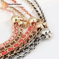 Small Golden Ball Bag Chain Accessories Metal Adjustable Buckle Bag Chain Wide Shoulder Strap Leather Backpack Crossbody Bag Strap