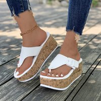 shoes summer thick soled shoes wedge heel buckle sandals