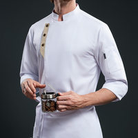 Clothing Hotel Restaurant Chef Chef Work Clothes Long Sleeve Autumn Winter Catering Hotel Pot Barbecue Restaurant Back Kitchen