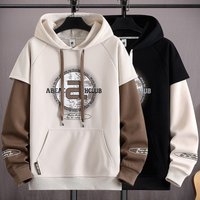 Streetwear Fake Two Piece Hoodie – Oversized Drop Shoulder Design 