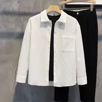 men's Clothing Men's Long Sleeve Casual Shirt - Solid Color Minimalist Design (Trendy Essential)