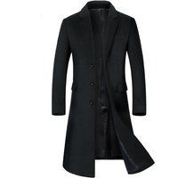 British-Style Wool Blend Overcoat For Men โ Mid-Length Single-Breasted Trench Coat (Slim Fit, Winter, M-5XL)