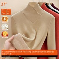 Soossn Women's Thermal V-Neck Long Sleeve Top - Soft Wool Silk Fleece Lined, Warm & Stretchy, Slim Fit, Comfortable Base Layer For Winter