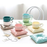 Princess Cup Exquisite Ceramic Pillow Bag Coffee Cup Mug Set