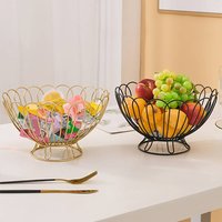 European Style Luxury Metal Fruit Bowl – Elegant High Foot Serving Tray Home Decor Fruits & Snacks 