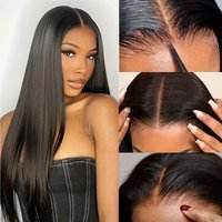 180% density Brazilian human hair 13*4 front lace straight hair wig head closed front wear natural fashion suitable for women's daily use