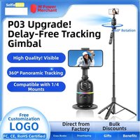 Follow Up Gimbal Selfie Stick Face Recognition Human Tracking Anti Shake Tripod Live Streaming P03