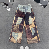 Fashion Brand Jeans Stitching Style Printing American Casual Jeans