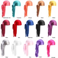 Unisex Silky Durag Headwrap – Long Tail Pirate Cap For Hip Hop Fashion, Breathable & Stylish (18 Colors)
