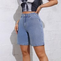 Clothing Summer High Waist Straight Casual Three Quarter Pants