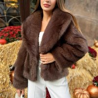 Thickened Autumn Winter Coat Warm Plush Imitation Fur Outerwear – Winter Warm Plush Jacket Pockets