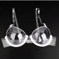 Weizhifu Transparent Plastic 3/4 Cup Clear Strap Invisible Bra Women's Sexy Underwear