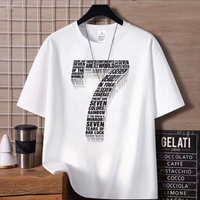 【DORAE】2026 Unisex T-shirt (100% Cotton) White ("Lucky 7 Typography" Print & Street Minimalist Design) – Casual Style For Everyday Casual