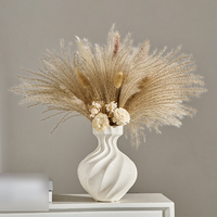 Creative Ice Crack Spiral Ceramic Vase Dried Flower Arrangement High End Living Room Interior Soft Furnishings Decoration