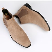 Men's Small Square Head Ankle Boots Stylish Chelsea Shoes For All Seasons
