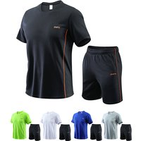 Men's Clothing Sports Suit Men's Summer Fitness Short Sleeved T Shirt Shorts Men's Quick Drying Clothes Running Loose Casual Sportswear