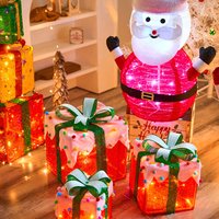 Solar Powered Large Christmas Snowman & Santa Decoration LED Lights Outdoor Indoor Holiday Decor Garden Yard Mall Party