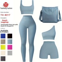Women's Seamless High Elasticity Yoga Wear Set Gym Tights Breathable Sweat Wicking Fitness Pants