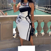 Clothing Motorcycle style digital printing casual vest music festival tight dress
