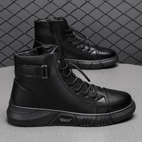 Men's Stylish Leather Shoes Formal Shoes Boots Ankle Boots for Men