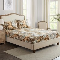 Wild Leopard Print 3D Bed Skirt Polyester Fitted Sheet Cover Jungle Animal Print Bedroom Decor 