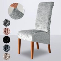 Premium Elastic Velvet Chair Cover - Gold Diamond Pattern For High Back Dining Chairs (Luxury Home & Hotel Use)