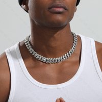 Men's & Women's Cuban Link Chain 12mm Alloy Diamond-Cut Box Clasp Necklace For Hip-Hop Style, Unisex Fashion Jewelry In Gold/Silver