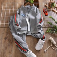 Teenage And Guys Boys' Jackets, A Complete Set Of Internet Celebrity Early Autumn Fashion Ins Striped 2024 New Trend Suits For Children