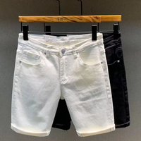 Mans clothing white denim shorts thin trend medium shorts casual quarter pants