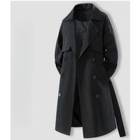 Corduroy Trench Coat Slim Fit Spring Autumn Jacket Belt Stand Collar Utility Pockets Casual Longline Outerwear