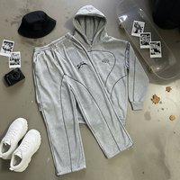 Hip Hop Hooded Tracksuit Zip Up Sweatshirt Trendy Brand Style Clothing Stock 2025