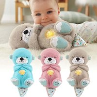 Breathing Otter Sleep and Playmate Otter Musical Stuffed Baby Plush Toy with Light Sound Newborn Sensory Comfortable Baby Gifts