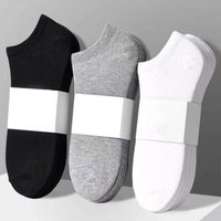 Men's Classic Black, White And Grey Invisible Boat Socks, Sweat-absorbing And Odor-proof Thin Sports Short Socks For Spring And Summer (five Pairs)