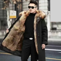 Clothing Winter Parker Fur Jacket Mid Length Removable Mink Fur Liner Mink Velvet