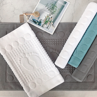 5 Star Hotel Jacquard Weave Footprint Bath Mat Super Absorbent Quick Dry & Machine Washable Non Slip Bathroom Floor Mat