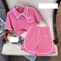 Polo Collar Design Niche Fashion Age reducing Shorts Two piece Suit