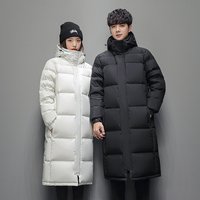 Women's Clothing long Warm jacket jacket for men and women over the knee winter version thick warm hooded white duck Warm jacket couple coat