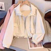  Stylish Hooded Spring Jacket Lightweight Trendy & Versatile Outerwear Apricot & Bluish