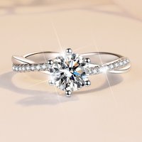 Moissanite For Women Plated PT950 Love Interwoven Vine Ring Pure Silver