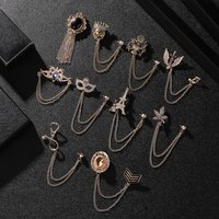 New Full Diamond Tassel Geometric High-end Women's Suit Blazer Shirt Clothing Brooch Men's Pin Accessories Wholesale