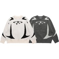 Clothing retro knitted temperament commuter sweater loose casual versatile round neck outer wear trendy brand knitted sweater