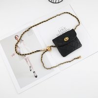 Small golden ball waist chain bag diamond belt bag ins mini lightweight chain crossbody bag