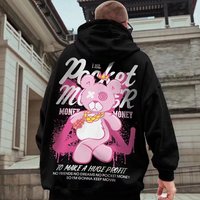 Little Bear 2022 new national trend oversize hooded plus velvet sweatshirt men’s trendy brand ins large size men’s clothing autumn and winter