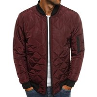 solid coat cotton padded jacket rhombus quilted thickened stand up collar cotton padded jacket winter warm jacket