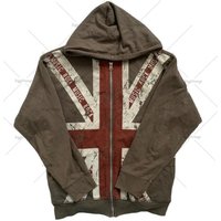 Rice-shaped Frame Zipper Y2K Gothic Hip-hop Hoodie Harajuku Sweatshirt Outerwear Hot Sale