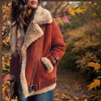 Women's Clothing lamb wool coat women's lapel fur cotton coat autumn and winter