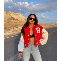 Women's casual fashion printed hoodie with thick long sleeve baseball jacket