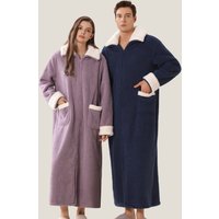 Ultra Soft Cloud Fleece Robe & Cozy Loungewear Lapel Collar Winter Homewear Bathrobe 