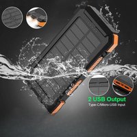 20000 Mah Energy Waterproof Power Bank Dual USB Charger Lighting Compass For Iphone Android Solar PowerBank