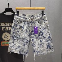 Clothing Light Luxury Denim Shorts Summer Loose Versatile Casual Trendy Shorts Fashionable Blue Porcelain Casual Pants